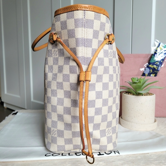 🍁 LOUIS VUITTON Neverfull Mm Damier AZUR Tote Bag - Picture 13 of 16